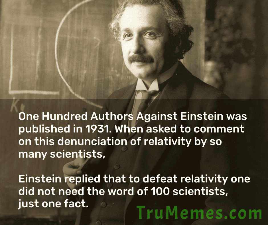 One Hundred Authors Against Einstein, an Epic Fail - TruMemes.com